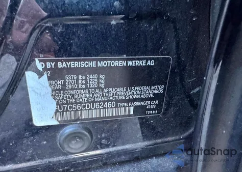 2012 BMW 535 Xi from USA, damaged, VIN WBAFU7C56CDU62460